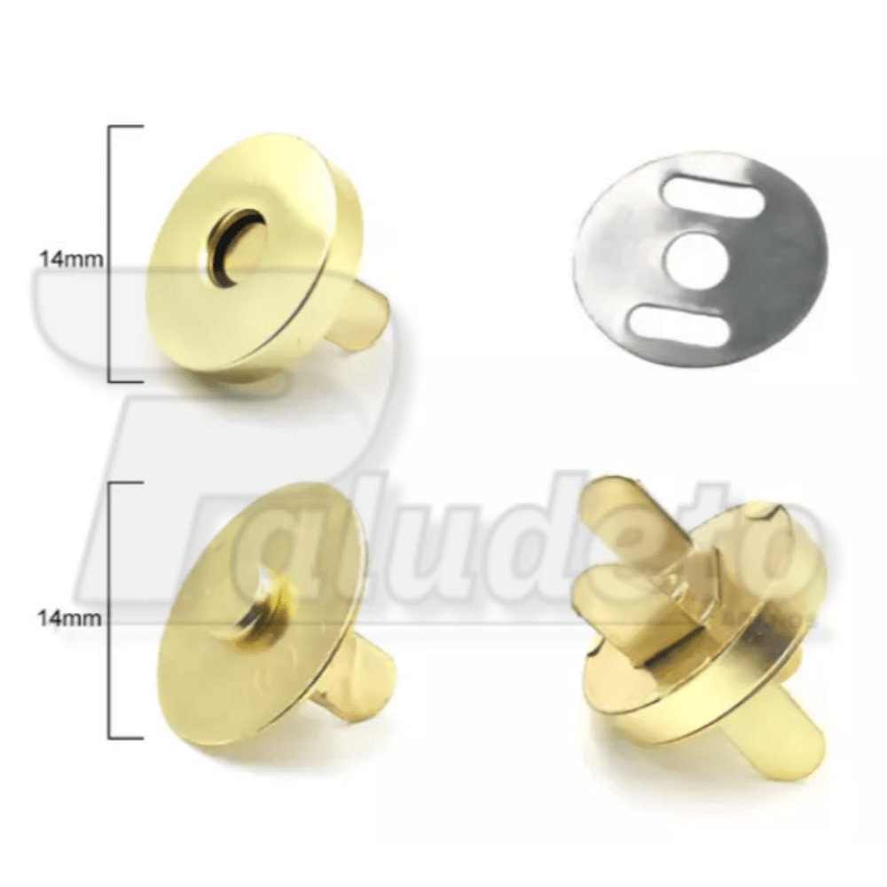 Botão Imantado 14mm Dourado c/ 10 unid