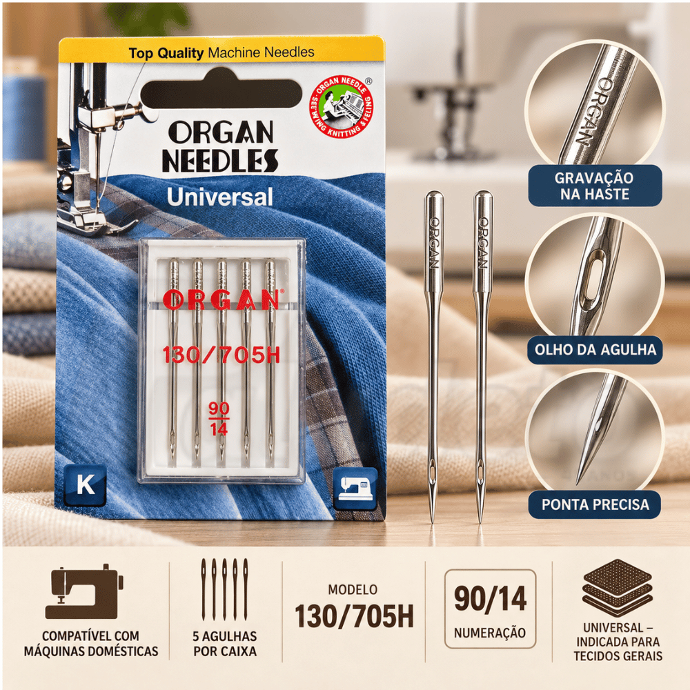 Agulha Organ Universal 90/14 Máq Domestica