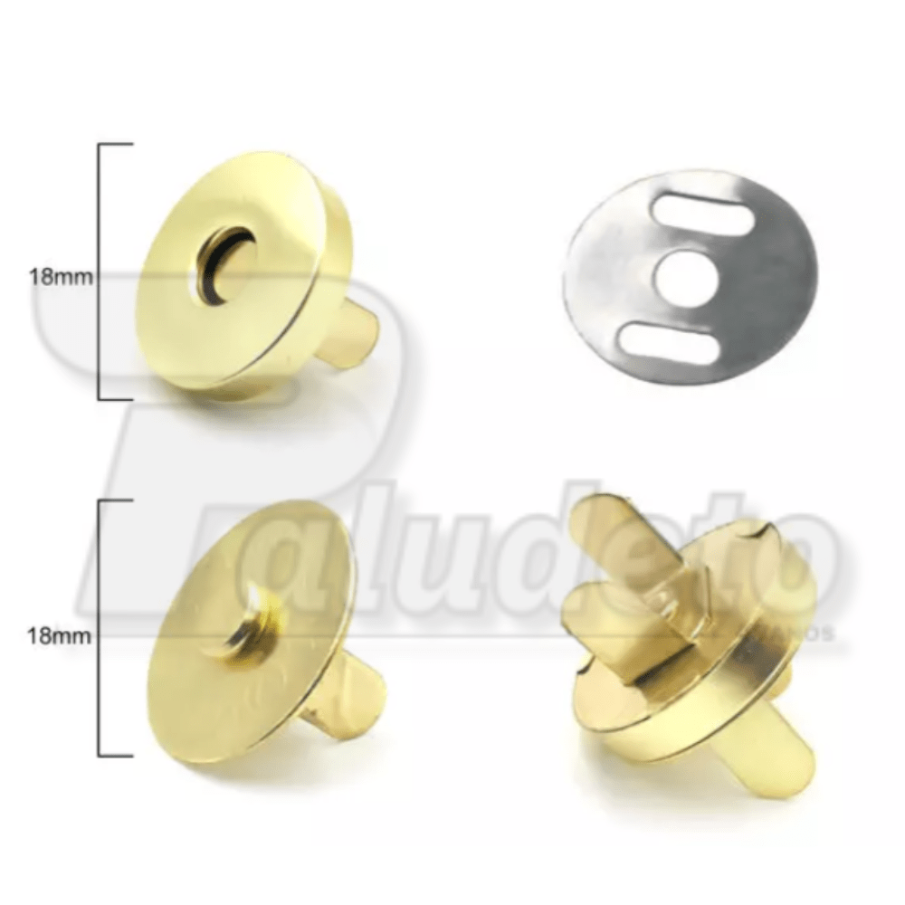 Botão Imantado 18mm Dourado c/ 10 unid