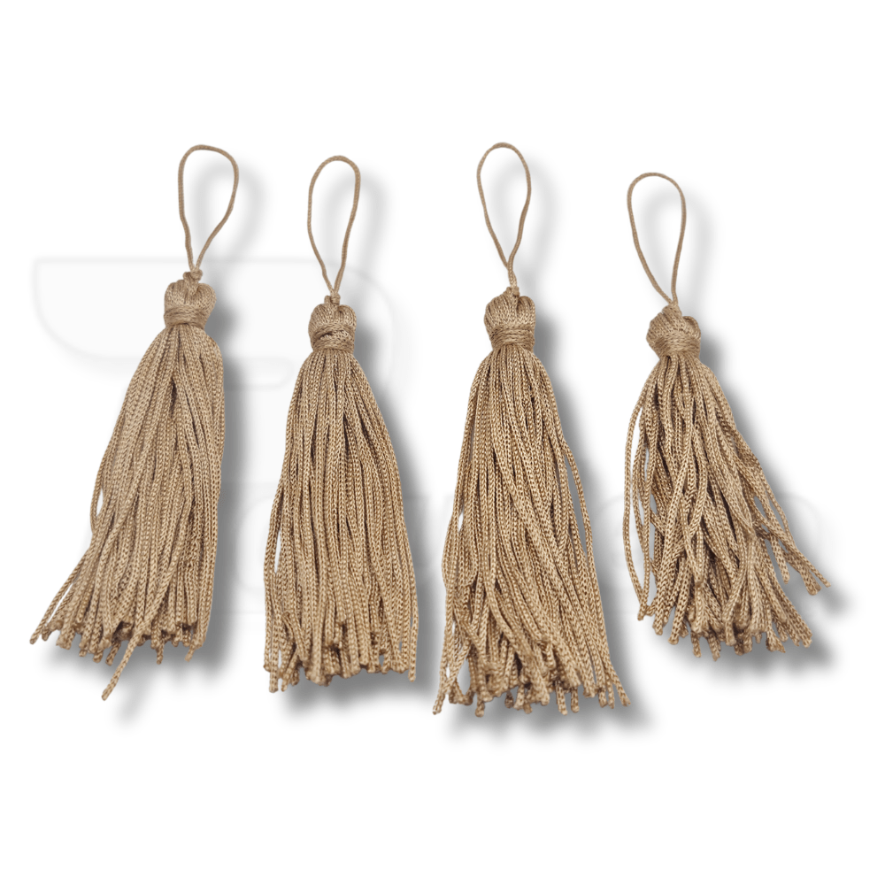 Pingente Tassel de Seda 8 cm - 4 Unid - KAKI