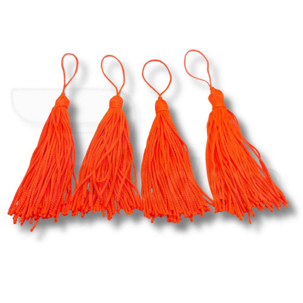 Pingente Tassel de Seda 8 cm - 4 Unid - LARANJA NEON