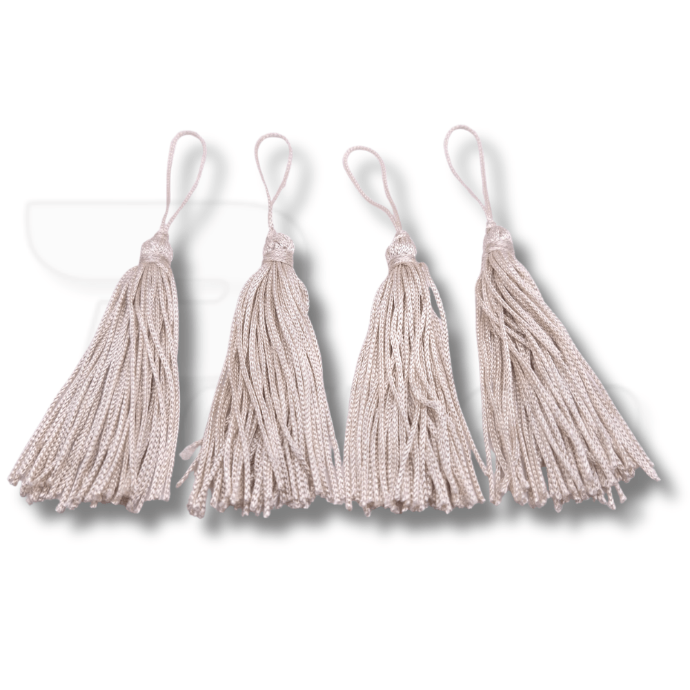 Pingente Tassel de Seda 8 cm - 4 Unid - MARFIM