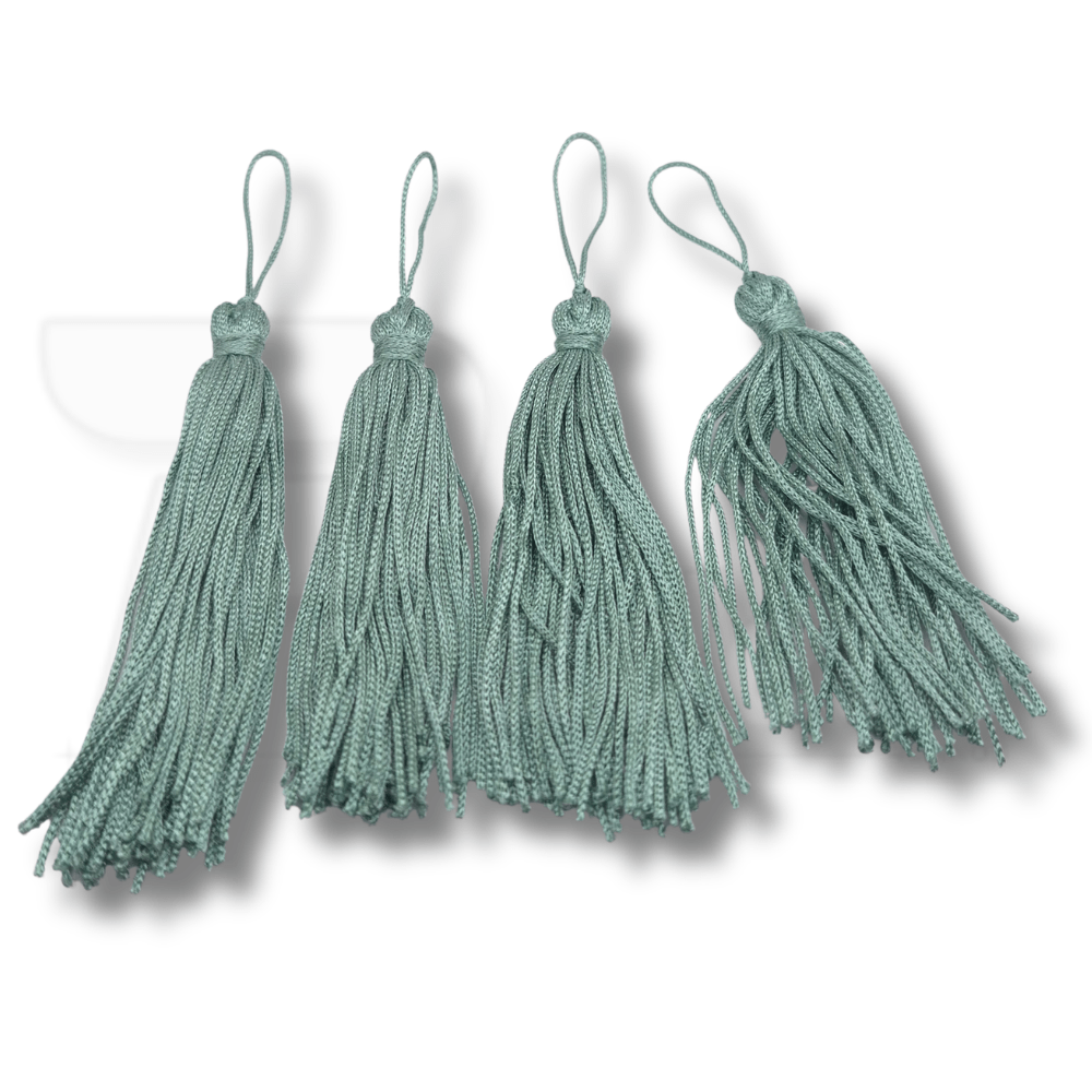 Pingente Tassel de Seda 8 cm - 4 Unid - Verde Oliva
