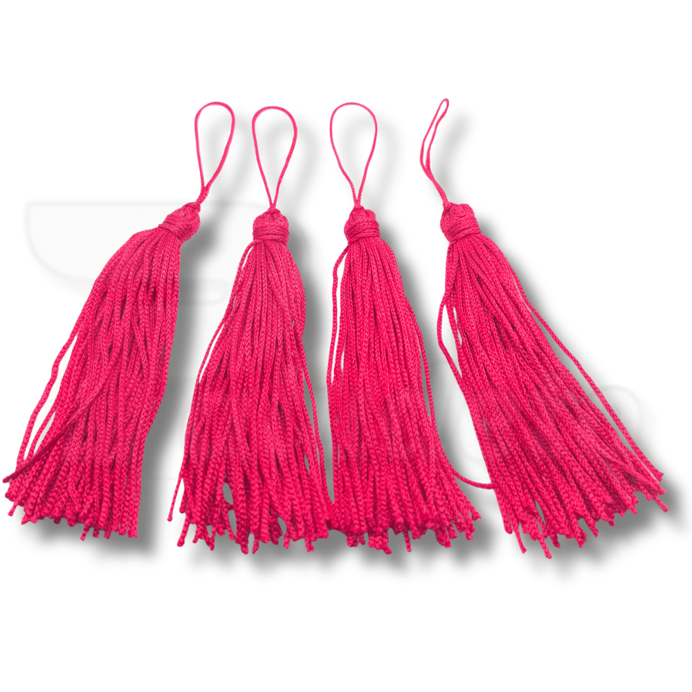 Pingente Tassel de Seda 8 cm - 4 Unid - PINK NEON