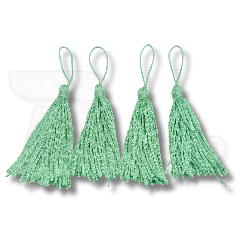 Pingente Tassel de Seda 8 cm -  4 Unid - VERDE CLARO