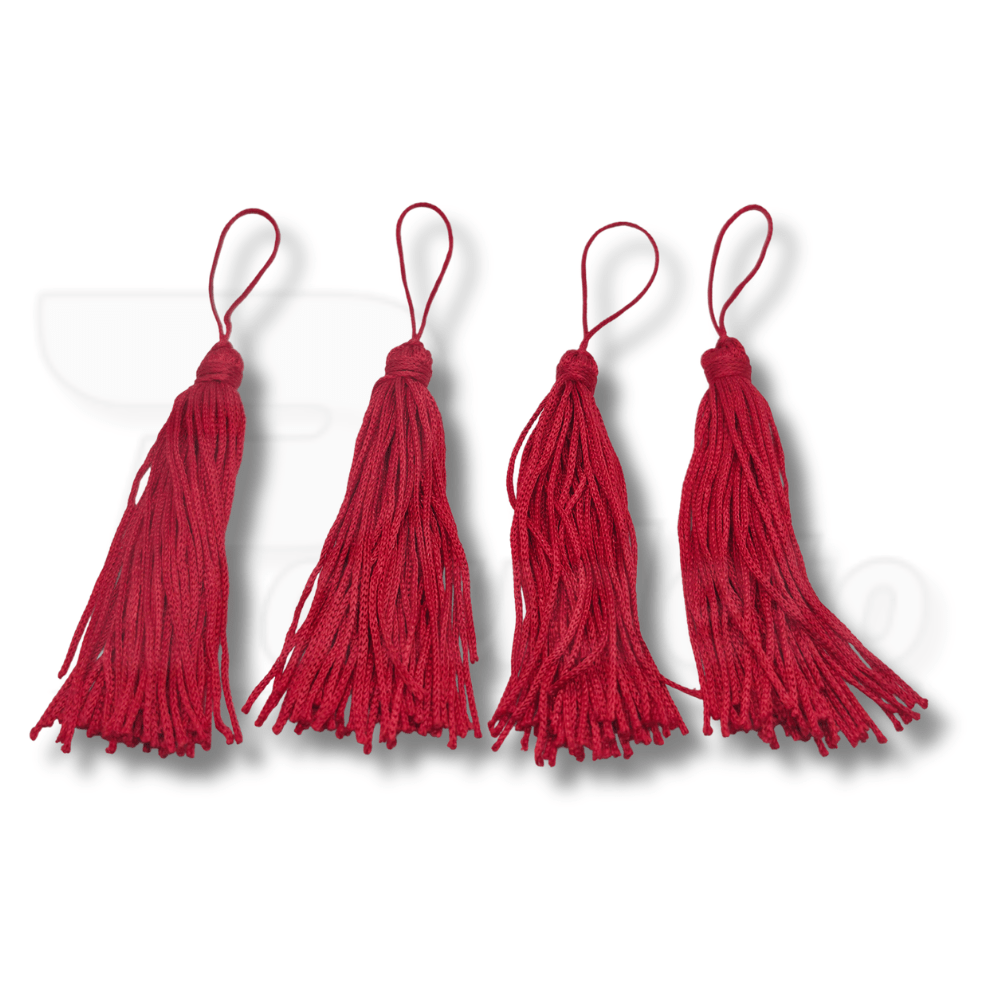 Pingente Tassel de Seda 8 cm - 4 Unid - VERMELHO
