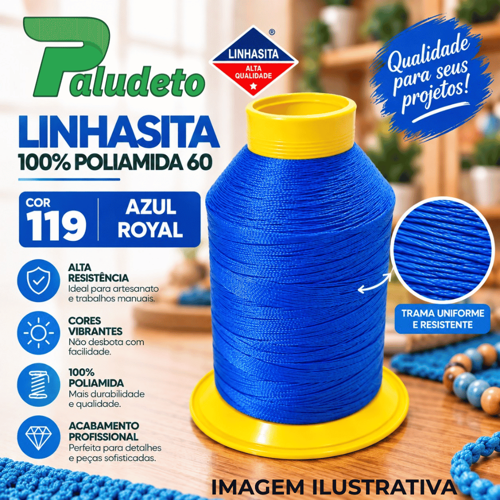 LINHASITA 100% POLIAMIDA 60 COR 119 - AZUL ROYAL