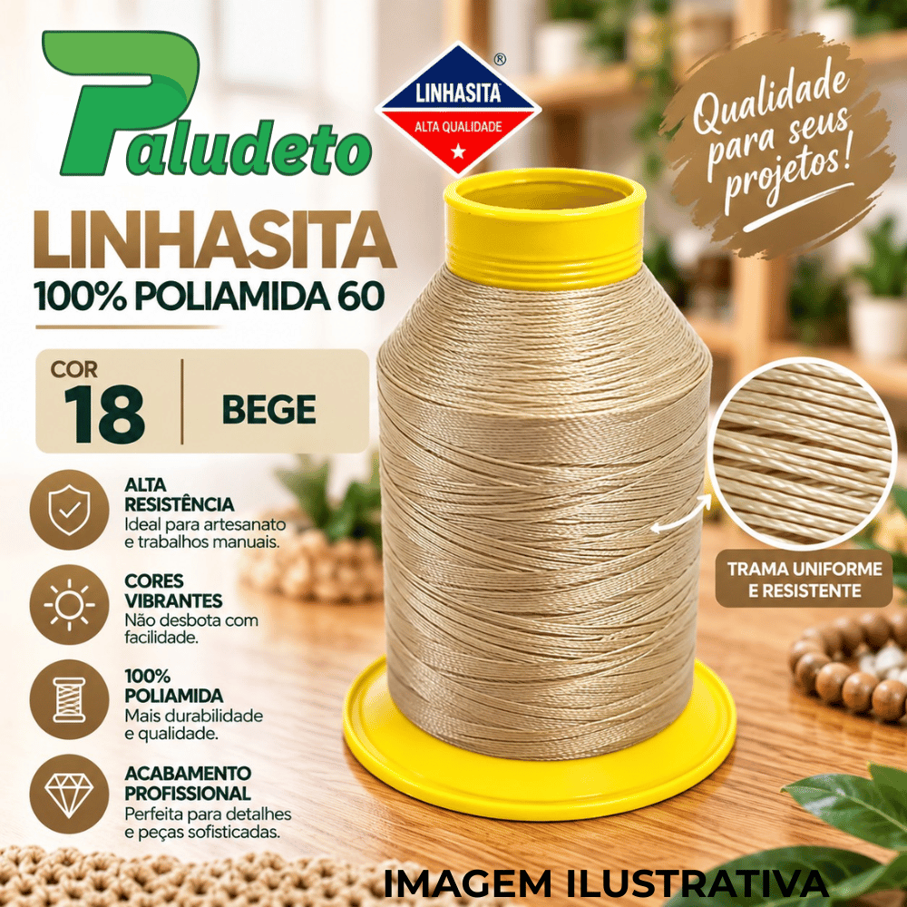 LINHASITA 100% POLIAMIDA 60 COR 18 - BEGE