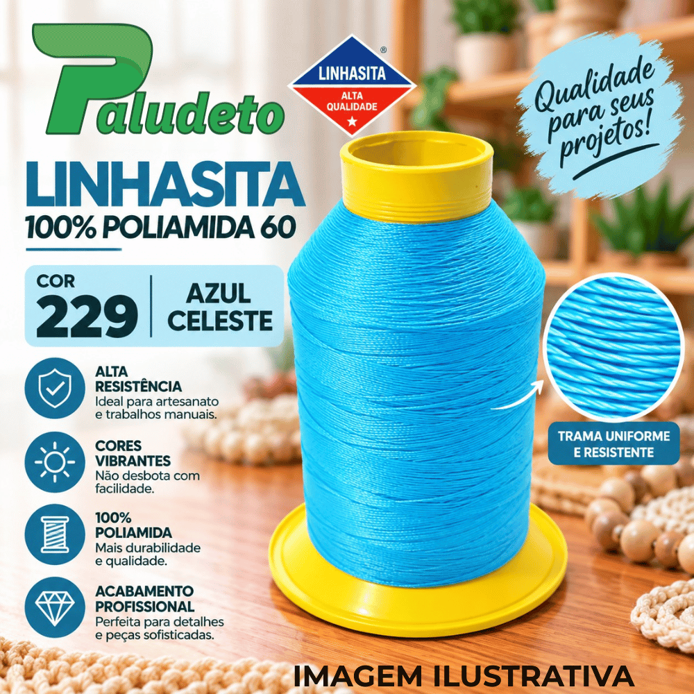 LINHASITA 100% POLIAMIDA 60 COR 229 - AZUL CELESTE