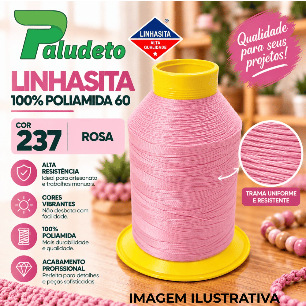 LINHASITA 100% POLIAMIDA 60 COR 237 - ROSA