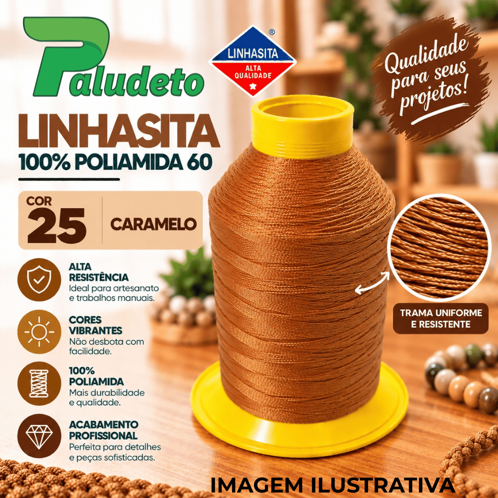 LINHASITA 100% POLIAMIDA 60 COR 25 - CARAMELO
