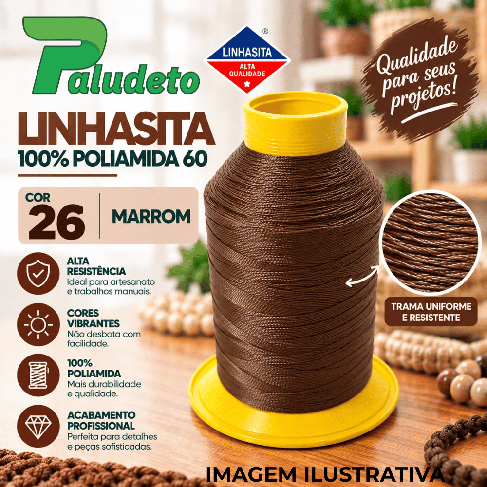 LINHASITA 100% POLIAMIDA 60 COR 26 - MARROM