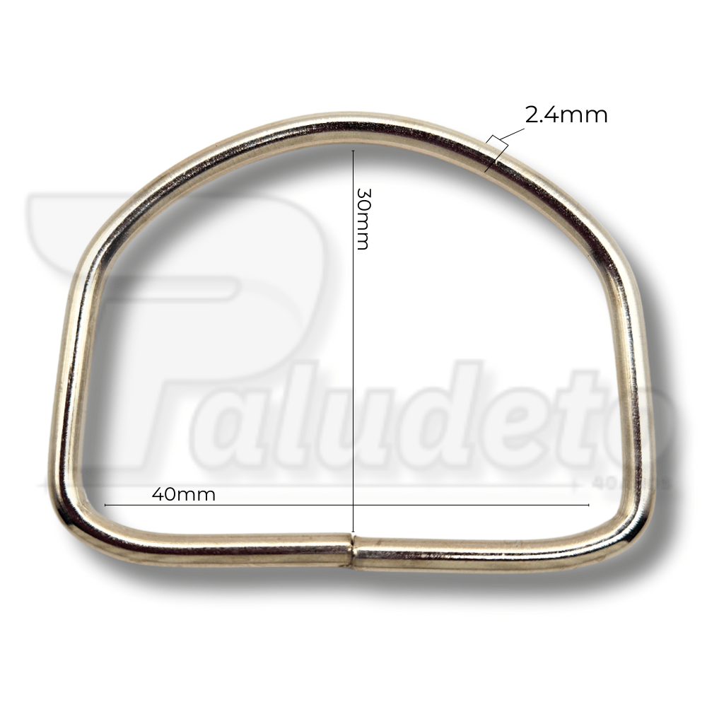 MEIA ARGOLA 40MM NIQUELADA 