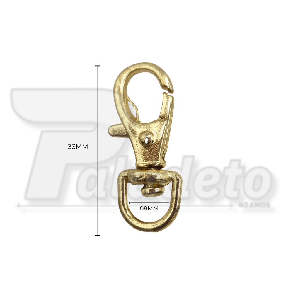 Mosquetão Ref 1044 / 08mm Dourado