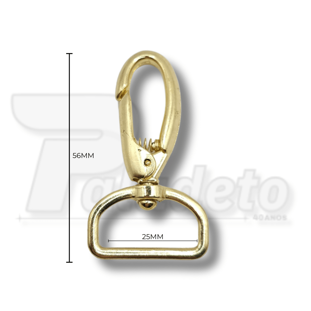 Mosquetão Dourado Ref. 1057 - 2,5cm