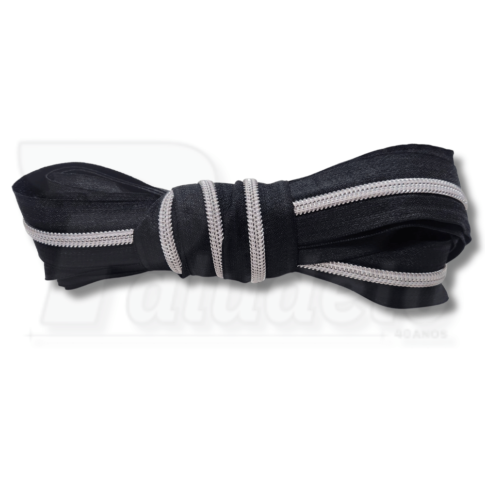 Zíper por metro nº 5 Aluminizado - Preto