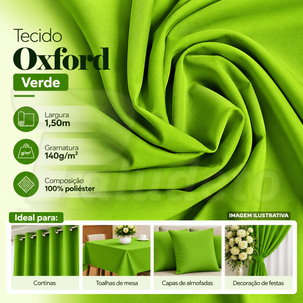 TECIDO OXFORD LARG 1,50M VERDE LIMÃO