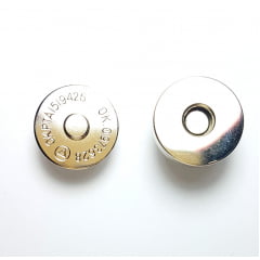 Botão Imantado com Acabamento Duplo - 14MM Niquelado - CAIXA