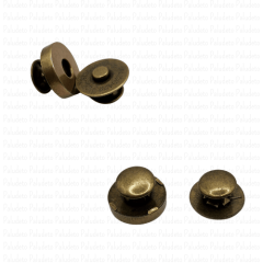 Botão Imantado com Acabamento Duplo - 14mm Ouro Velho - CAIXA