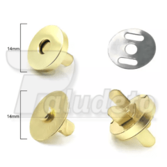 Botão Imantado 14mm Dourado c/ 10 unid