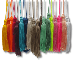 Pingente Tassel de Seda 8 cm -  4 Unid - BRANCO