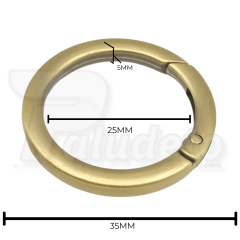 ARGOLA ARTICULADA 25MM OURO VELHO 