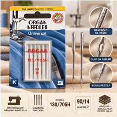 Agulha Organ Universal 90/14 Máq Domestica Agulha Organ Universal 90/14 Máq Domestica