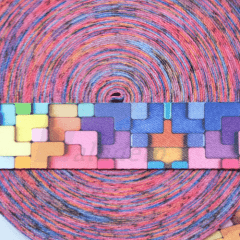 Alça Acetinada 40mm - Tetris Color