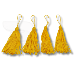 Pingente Tassel de Seda 8 cm -  4 Unid - AMARELO OURO