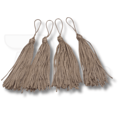 Pingente Tassel de Seda 8 cm -  4 Unid - BEGE