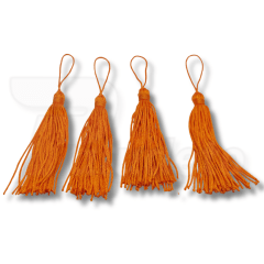 Pingente Tassel de Seda 8 cm -  4 Unid - LARANJA