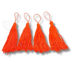 Pingente Tassel de Seda 8 cm -  4 Unid - LARANJA NEON