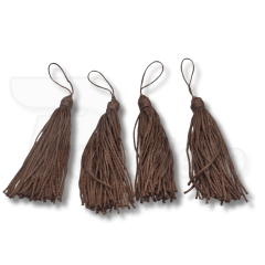 Pingente Tassel de Seda 8 cm -  4 Unid - MARROM