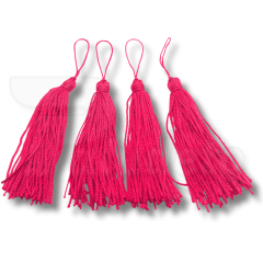 Pingente Tassel de Seda 8 cm -  4 Unid - PINK NEON