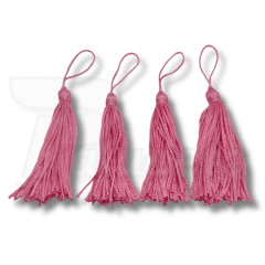 Pingente Tassel de Seda 8 cm -  4 Unid - ROSA CHICLETE
