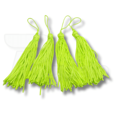Pingente Tassel de Seda 8 cm -  4 Unid - VERDE NEON