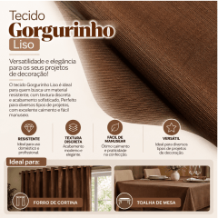 TECIDO GORGORINHO LISO LARG 1,50 - MARROM