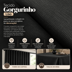 TECIDO GORGORINHO LISO LARG 1,50 - PRETO
