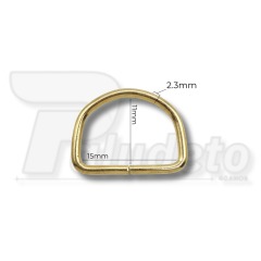 MEIA ARGOLA 15MM DOURADA 