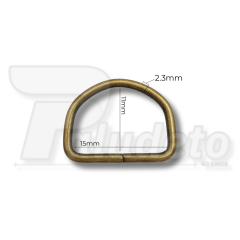 MEIA ARGOLA 15MM OURO VELHO