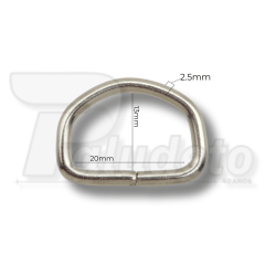 MEIA ARGOLA 20MM NIQUELADA