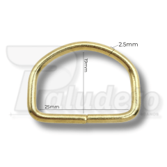 MEIA ARGOLA 25MM DOURADA
