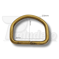 MEIA ARGOLA 25MM OURO VELHO