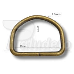 MEIA ARGOLA 30MM OURO VELHO