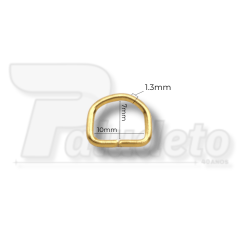 MEIA ARGOLA 10MM DOURADA