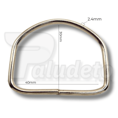 MEIA ARGOLA 40MM NIQUELADA 