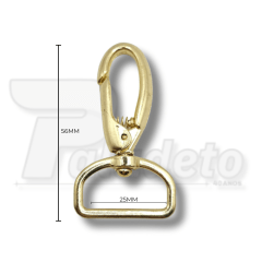 Mosquetão Dourado Ref. 1057 - 2,5cm