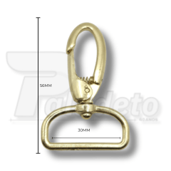 Mosquetão Dourado Ref. 1057 - 3,0cm