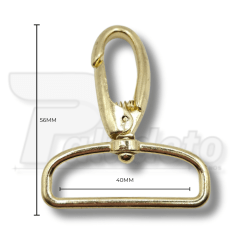 Mosquetão Dourado Ref. 1057 - 4,0cm