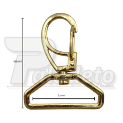 Mosquetão REF 1166 / 30MM Dourado